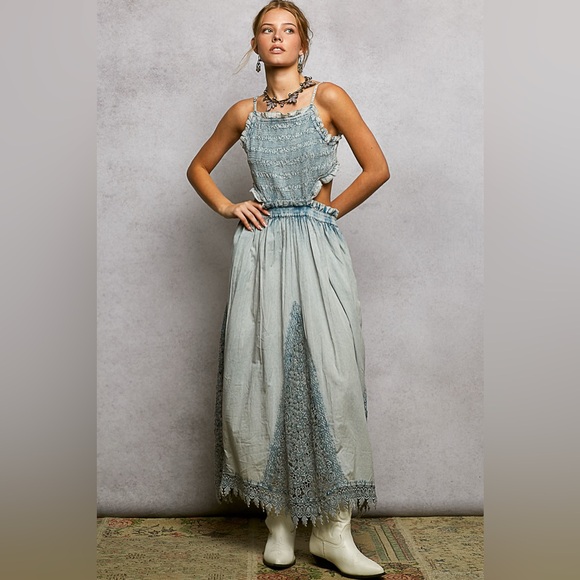 PD01 New POL Boho Smocked Cutout Maxi Dress - Picture 6 of 6